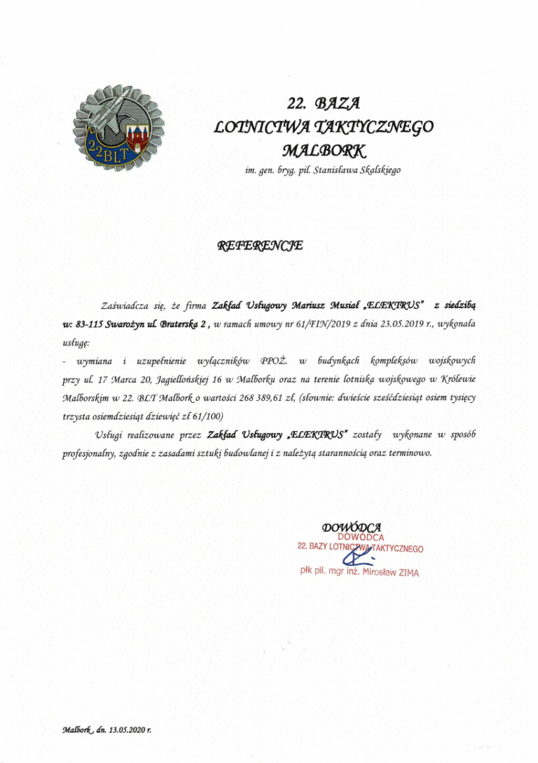 referencje wosko malbork